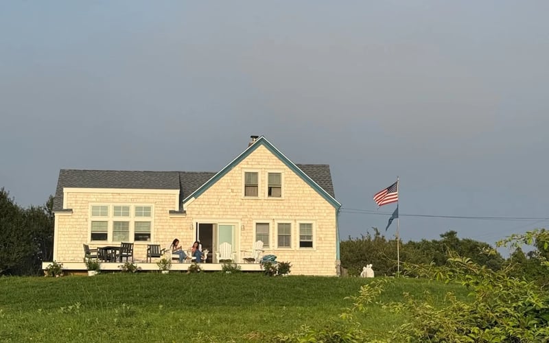 Sea Shanty Block Island cottage at golden hour